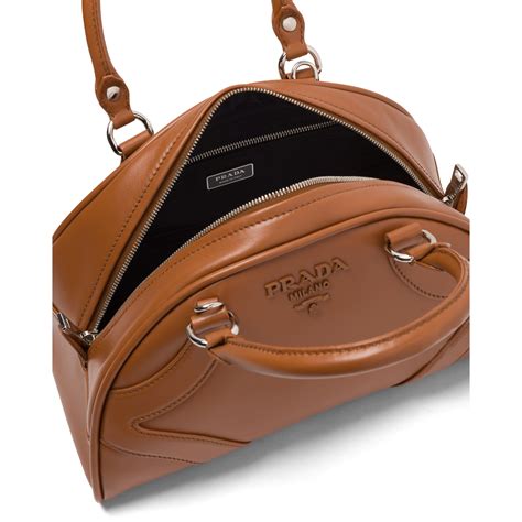 borsa da bowling prada|prada leather bowling bag.